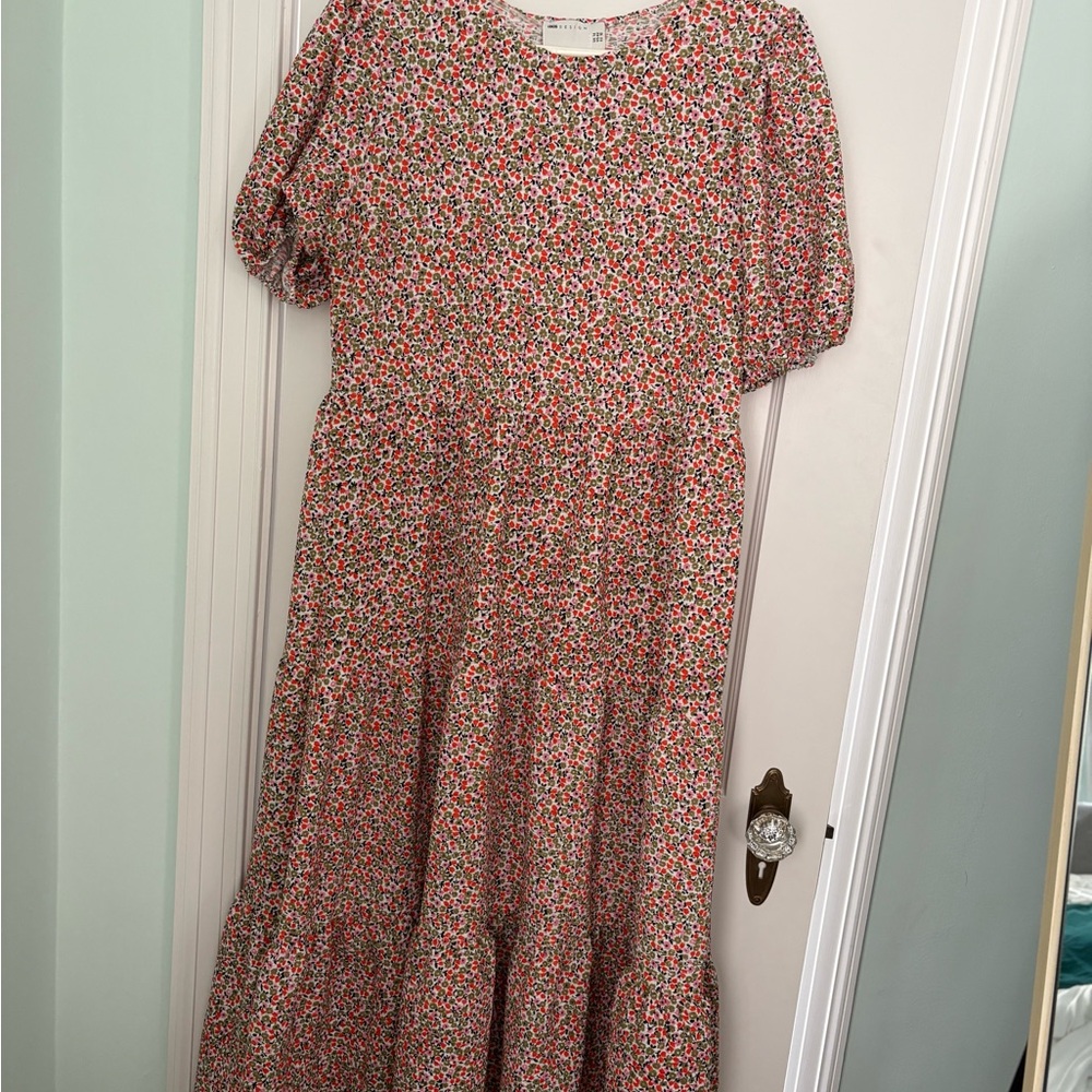ASOS Floral Maxi Dress - Red and White